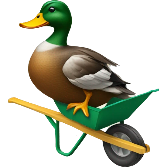 Duck in wheelbarrow  emoji