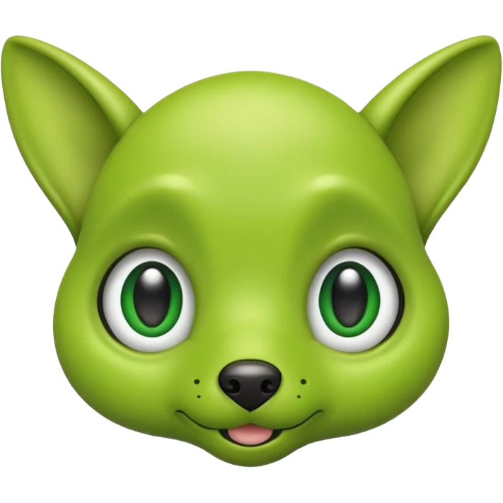green alien dog face emoji