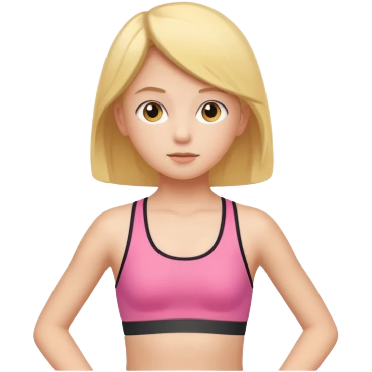 prepubescent flat-chested child girl in a sports bra emoji