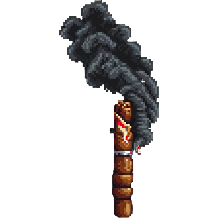 lit cigar with smoke effect emoji