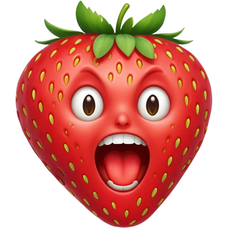 Yelling strawberry  emoji