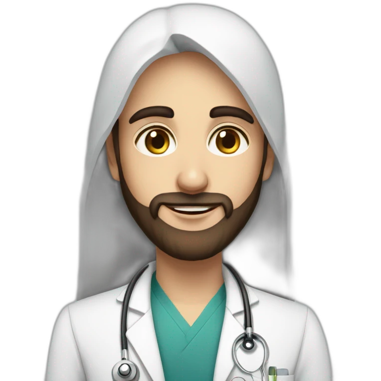 Beauty Jewishgirl with ophthalmology Doctor tall Arabic boy with beard emoji