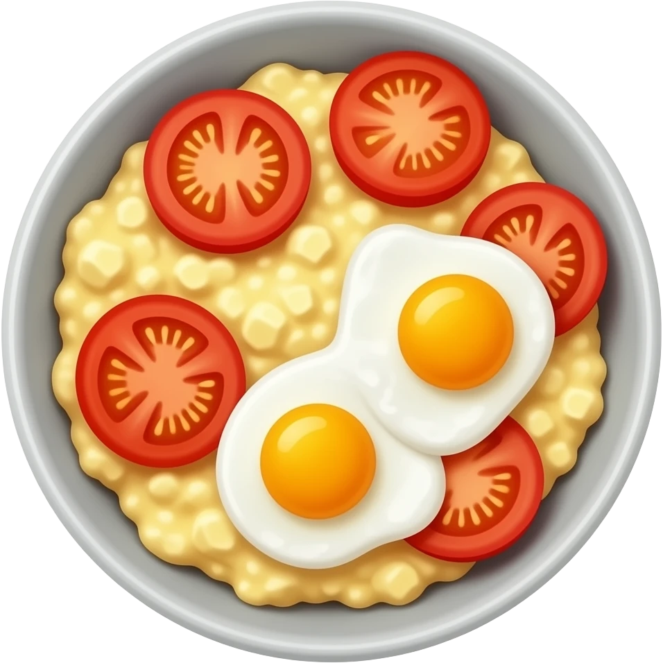sliced tomato scrambled egg mixed in bowl emoji