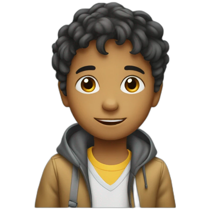 Kid with abc emoji