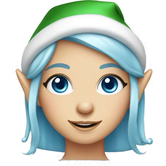 Christmas elf girl blue eyes emoji