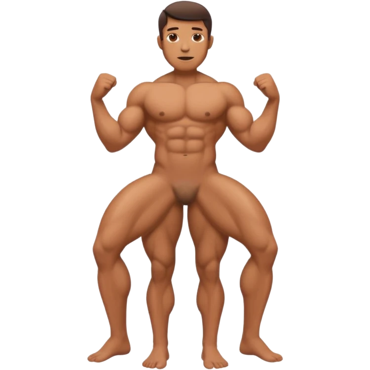 Naked man with penis between legs emoji