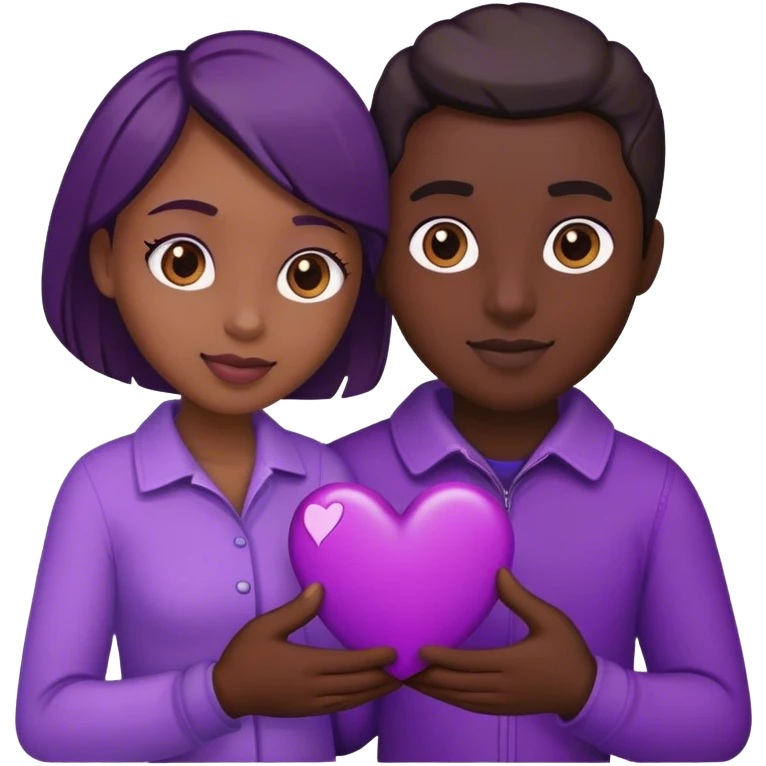 Pareja con corazón morado emoji