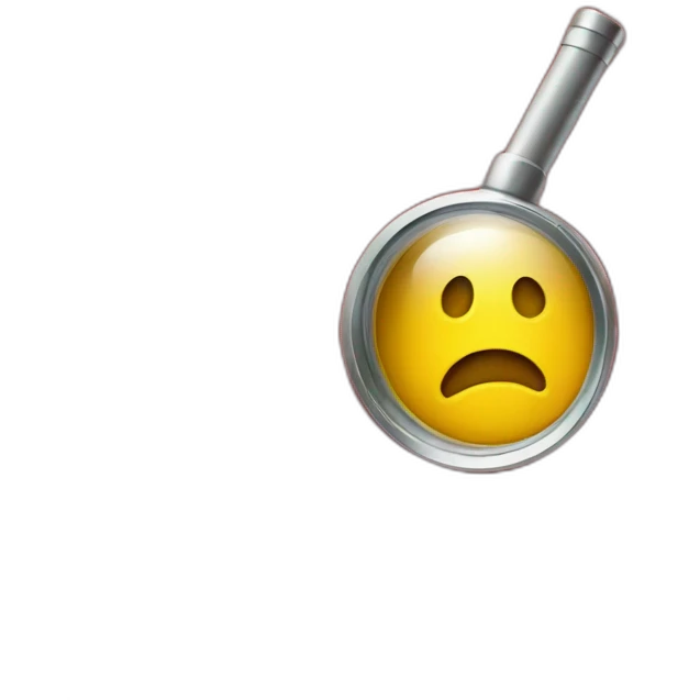 magnifying glass hovering over red cloth emoji