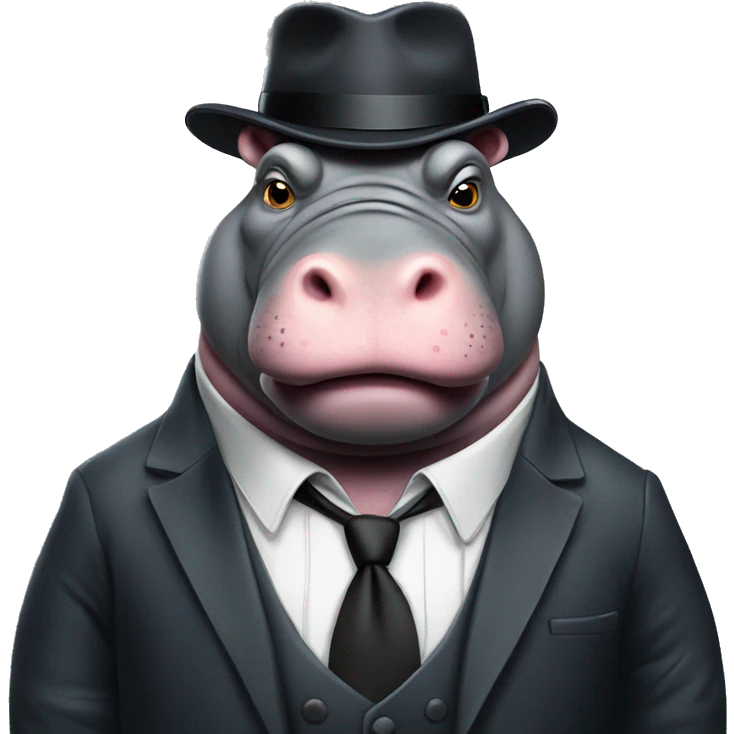 Fat hippo gangster  emoji