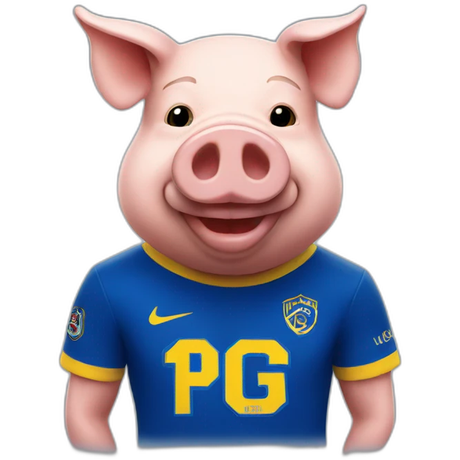 pig with a boca juniors tshirt emoji