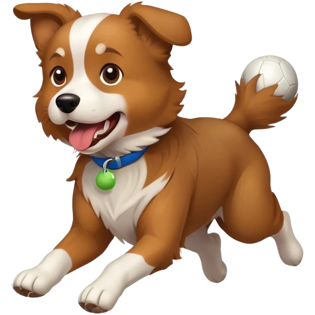 dog fetching a ball emoji