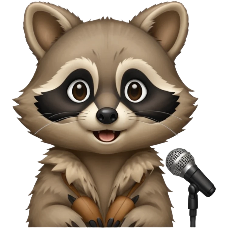 Racoon singing with mic  emoji