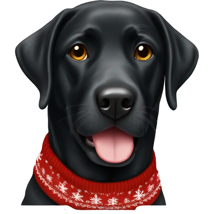 black lab in christmas jumper emoji