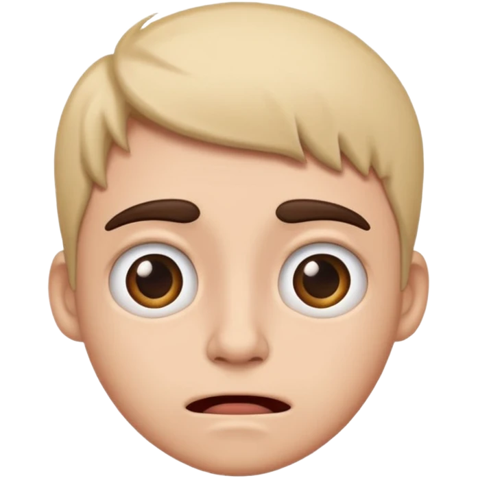 Cute nervous funny ugly emoji