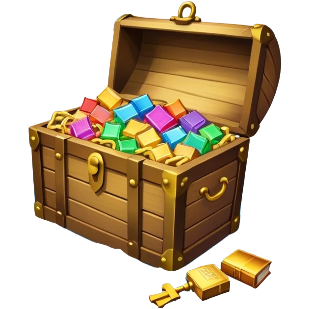 A rainbow but at the end is a treasure chest slightly opened a little bit and there is Bible necklaces bibles Christian book marks and Jesus is next to the treasure chest calling me over to come get it emoji