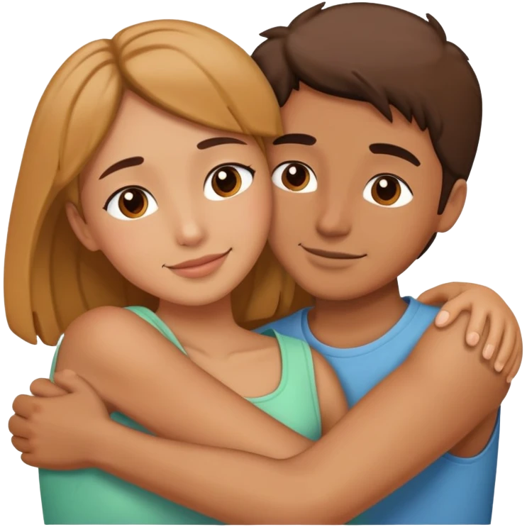 Two people hugging and loving each other.  emoji