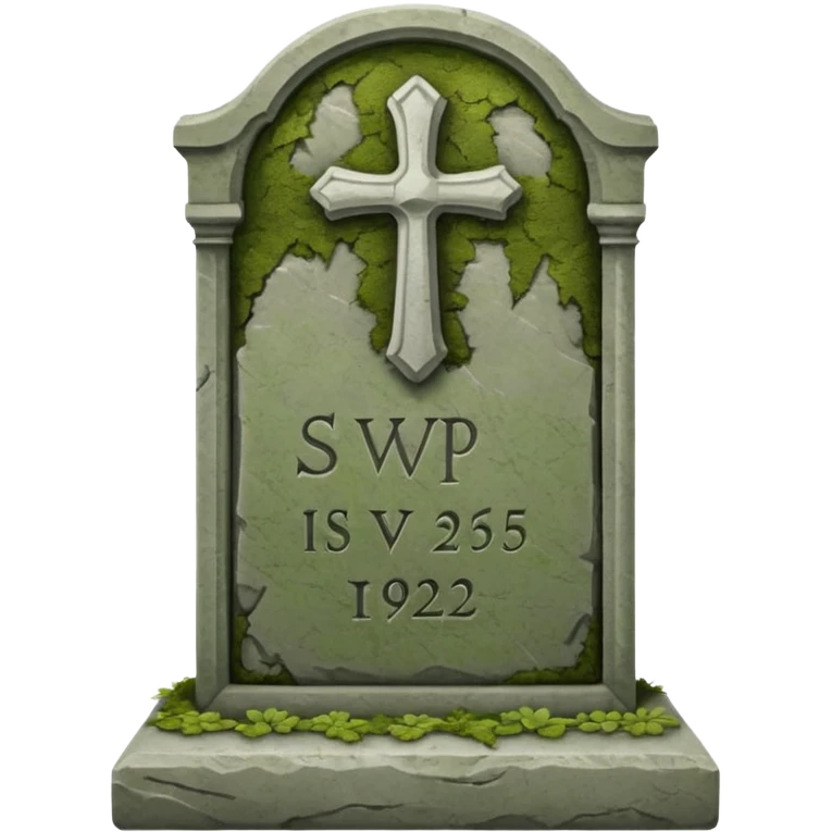 ein Grabstein mit: Hier ruht die SVP 1971 - 2025 emoji