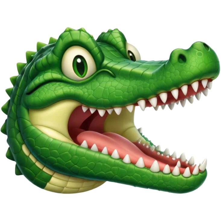 an alligator opening its mouth in a dentist's office emoji