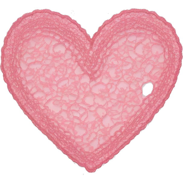Pink lace heart emoji