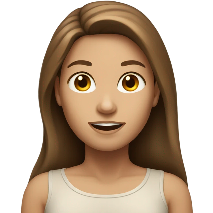 toned body woman caucasian long brown hair emoji