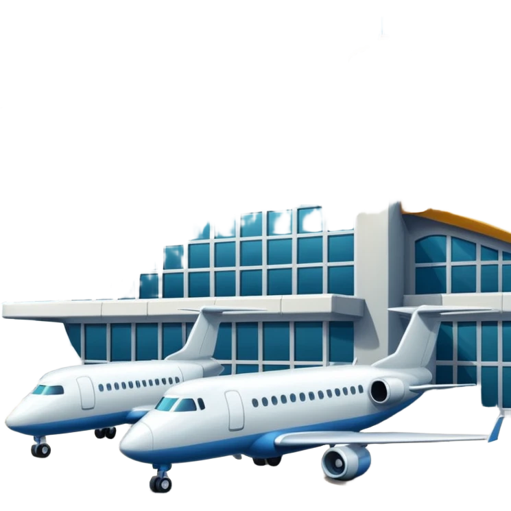 planes next to terminal building emoji