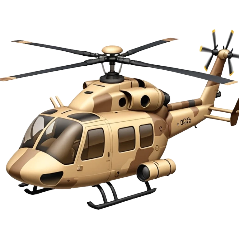 Desert camo helicopter with cannon emoji