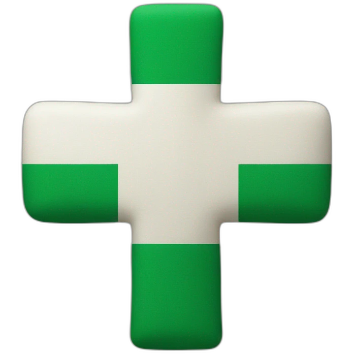 A cross between a heart and Nigerian flag  emoji
