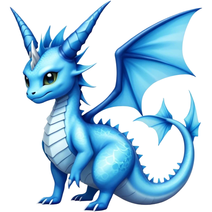 Edgy cool Dragonair-Vaporeon-creature-hybrid full body  emoji