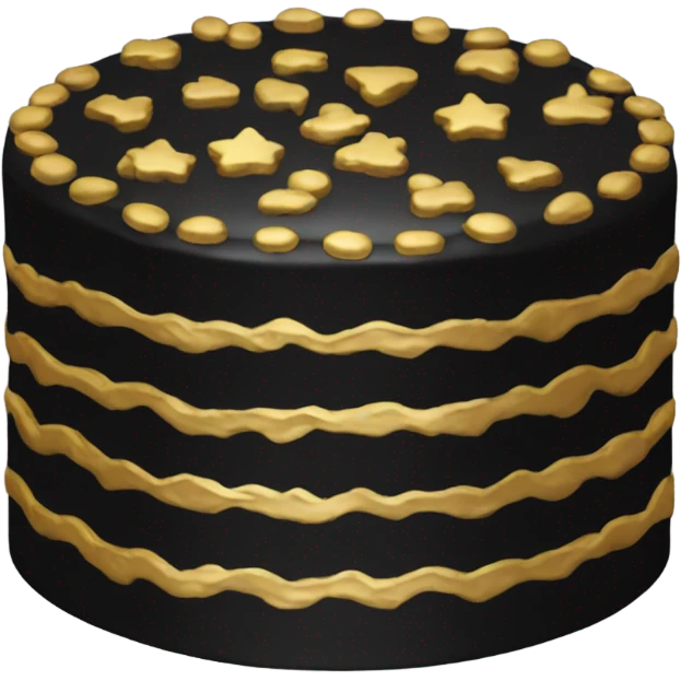 black cake with gold emoji