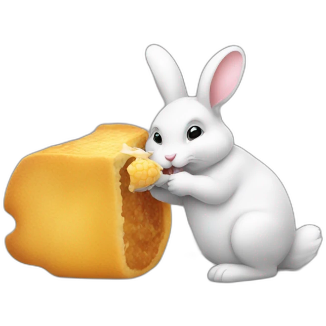 A bunny eating hunny emoji