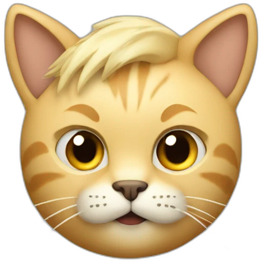 1 man, cat's head, blonde hair, artificial animal ears emoji