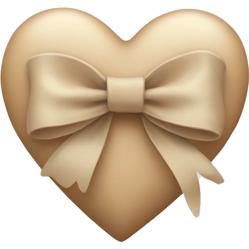 Beige heart with a beige bow  emoji