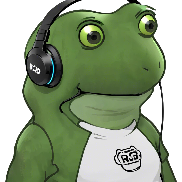wearing an RGB gaming headset, wearing a shirt emoji