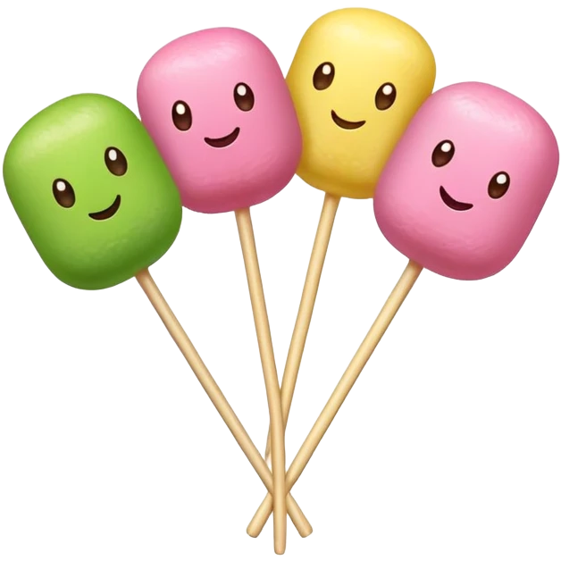 dango on a stick with three colorful rice balls emoji