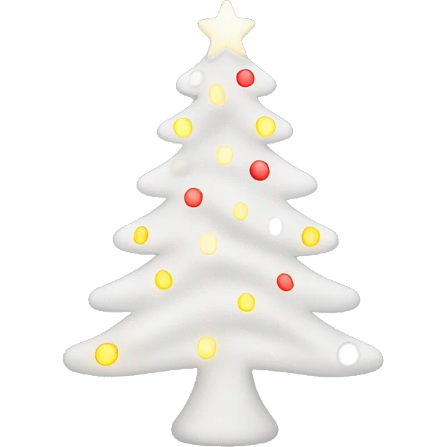 White Christmas tree with lights  emoji