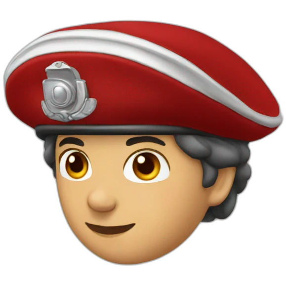 parachutiste beret rouge emoji