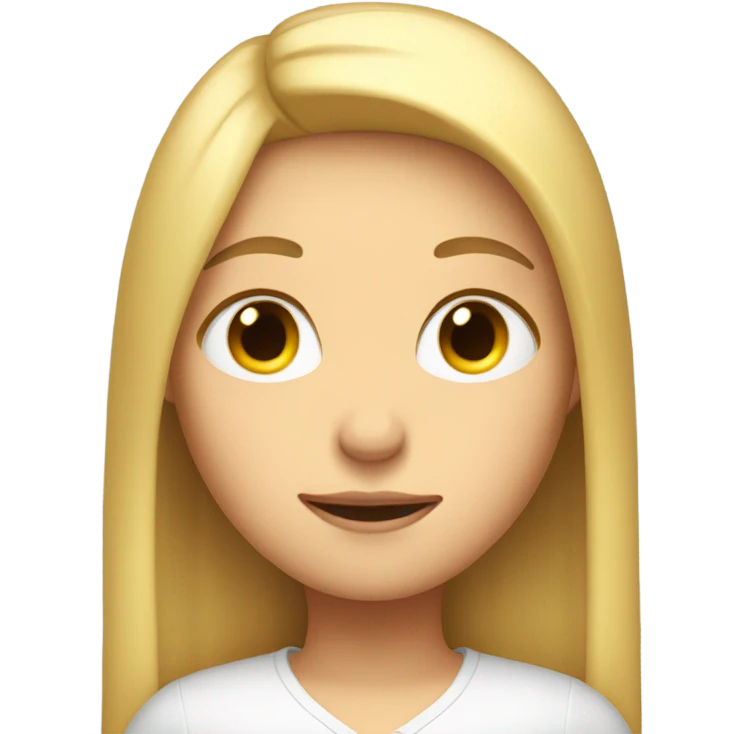 Long straight blonde hair girl eyes closed sleepy face emoji