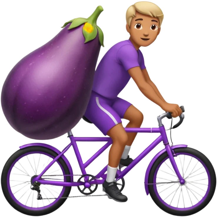 guy riding a eggplant like a bike  emoji