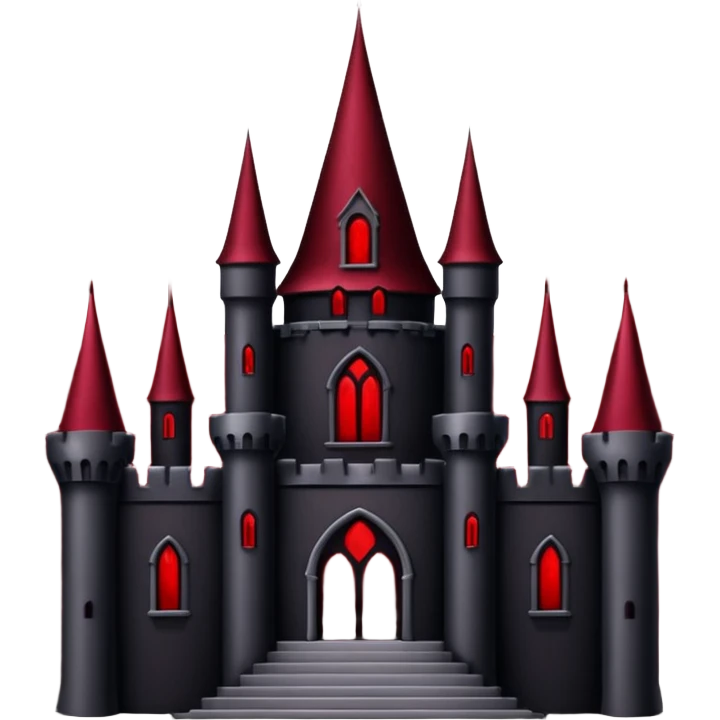 Dark Vampire Castle with the colors dark red and black, the castle should have dark red eys in the middle emoji