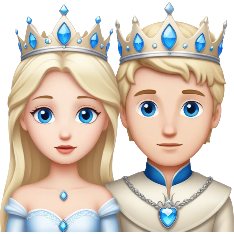 White Princess and white bleu eyes prince love emoji