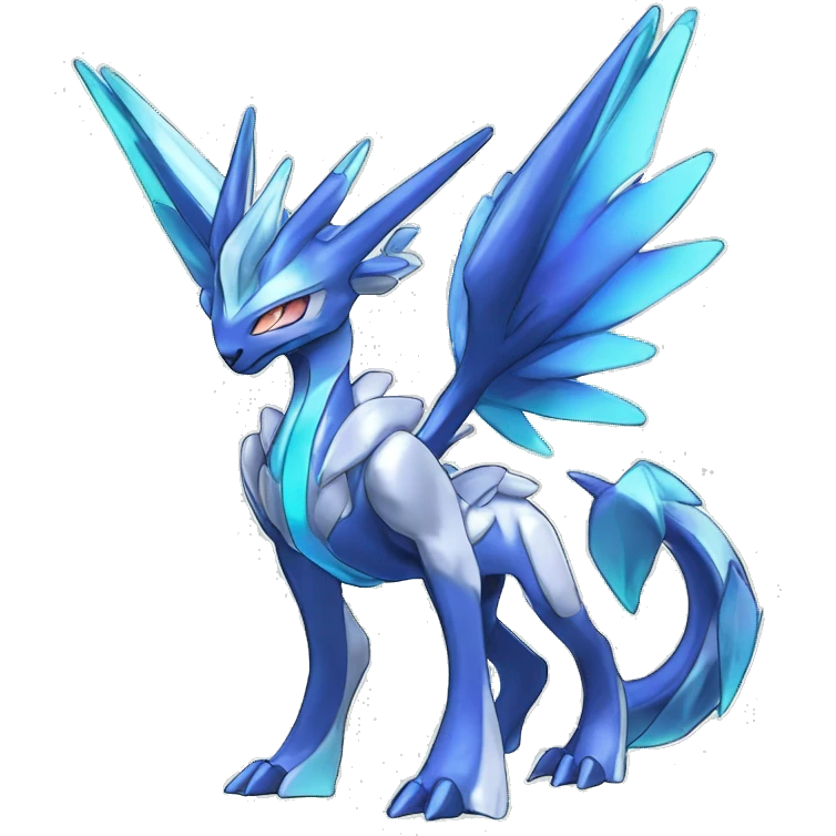  cool edgy shiny colorful godly ethereal Suicune-Dialga-Fakemon full body emoji