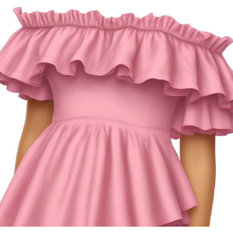 Realistic pink ruffle off shoulder top, isolated emoji