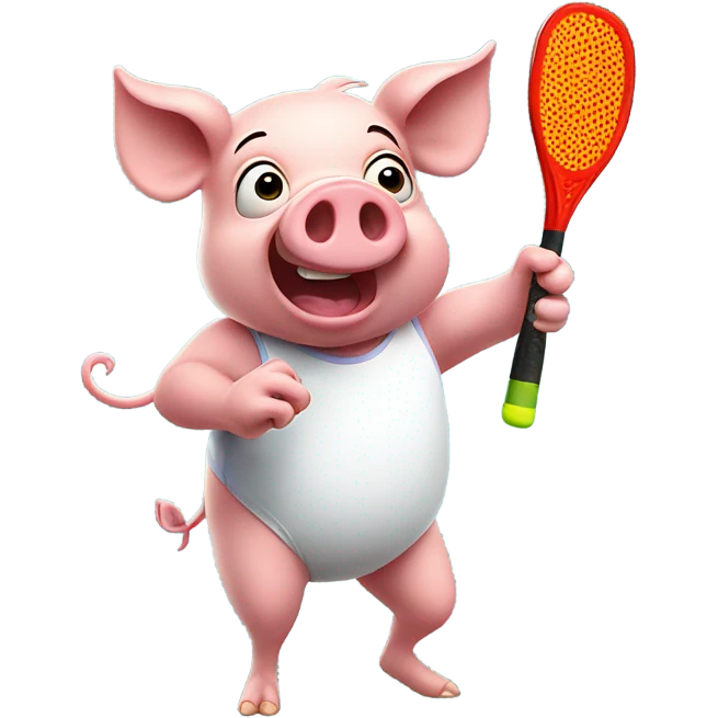 Pig playing pickleball emoji