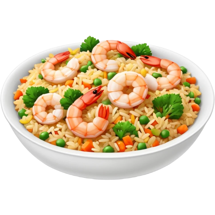 Shrimp fried rice emoji