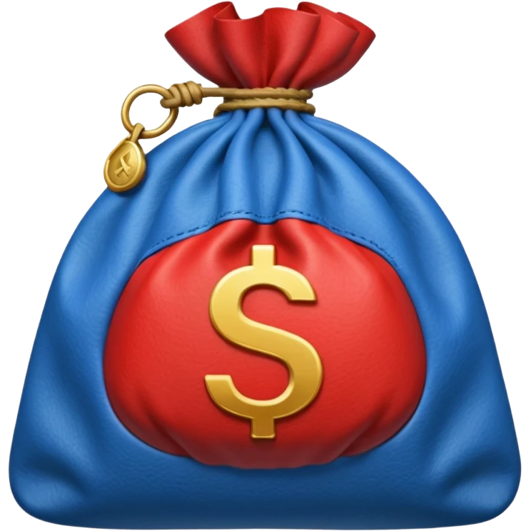 money bag blue (#00A3E0) and red (#F9423A) emoji
