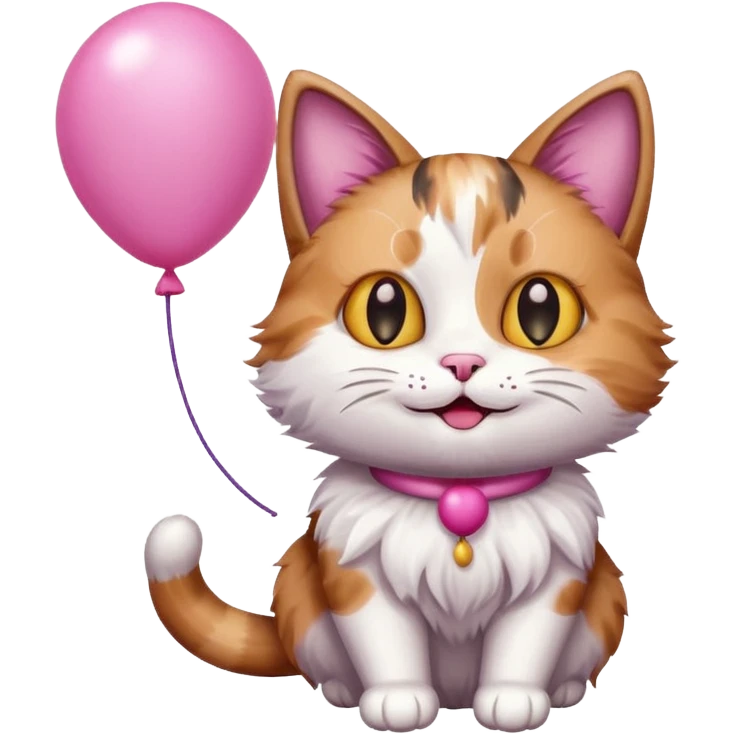 Cat with pink balloon emoji