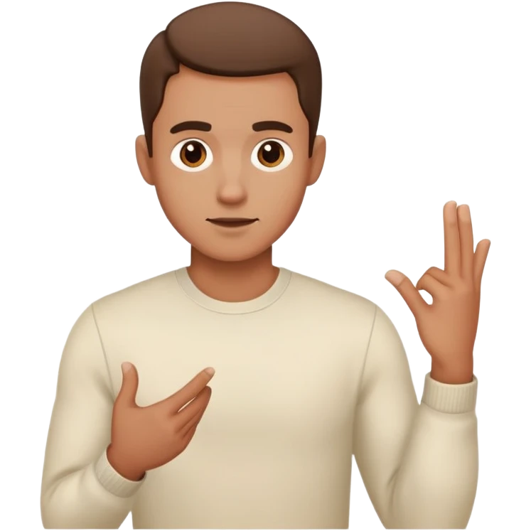 man explaining side looking, half body emoji