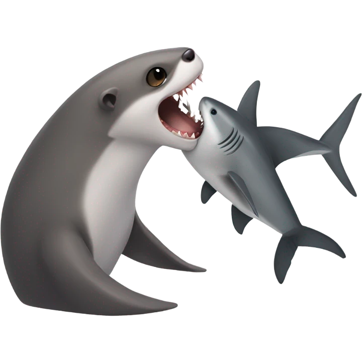 ferret kissing shark emoji