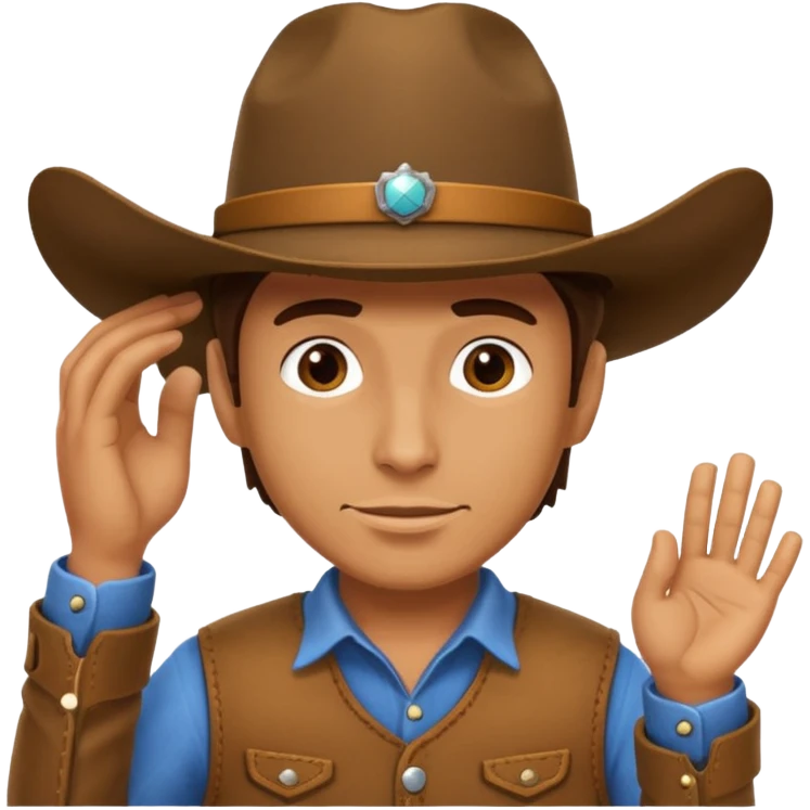 Cowboy tipping his hat. TIPPING HIS HAT emoji