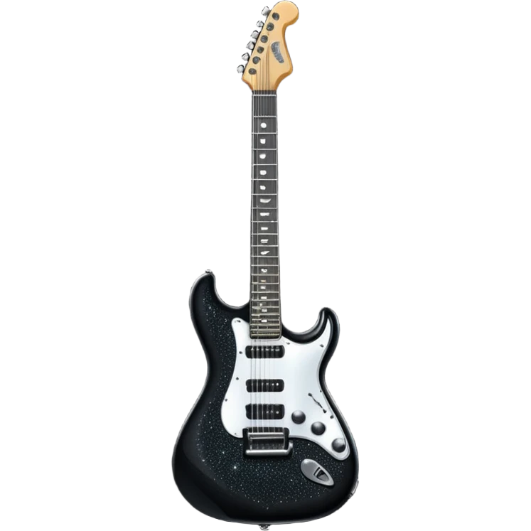 a very sparkly black electric guitar emoji